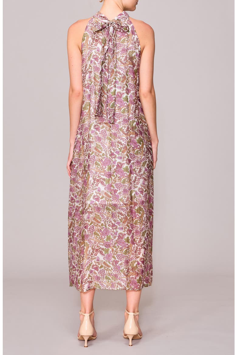 Organza Sleeveless Maxi Dress, Alternate, color, IVORY/ LILAC PRINT