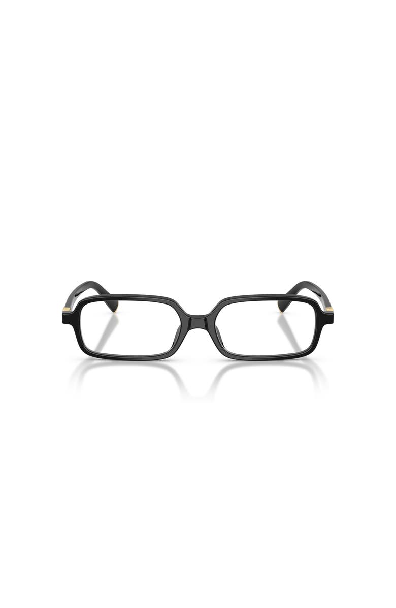 Miu Miu 53mm Rectangle optical glasses, Alternate, color, Black