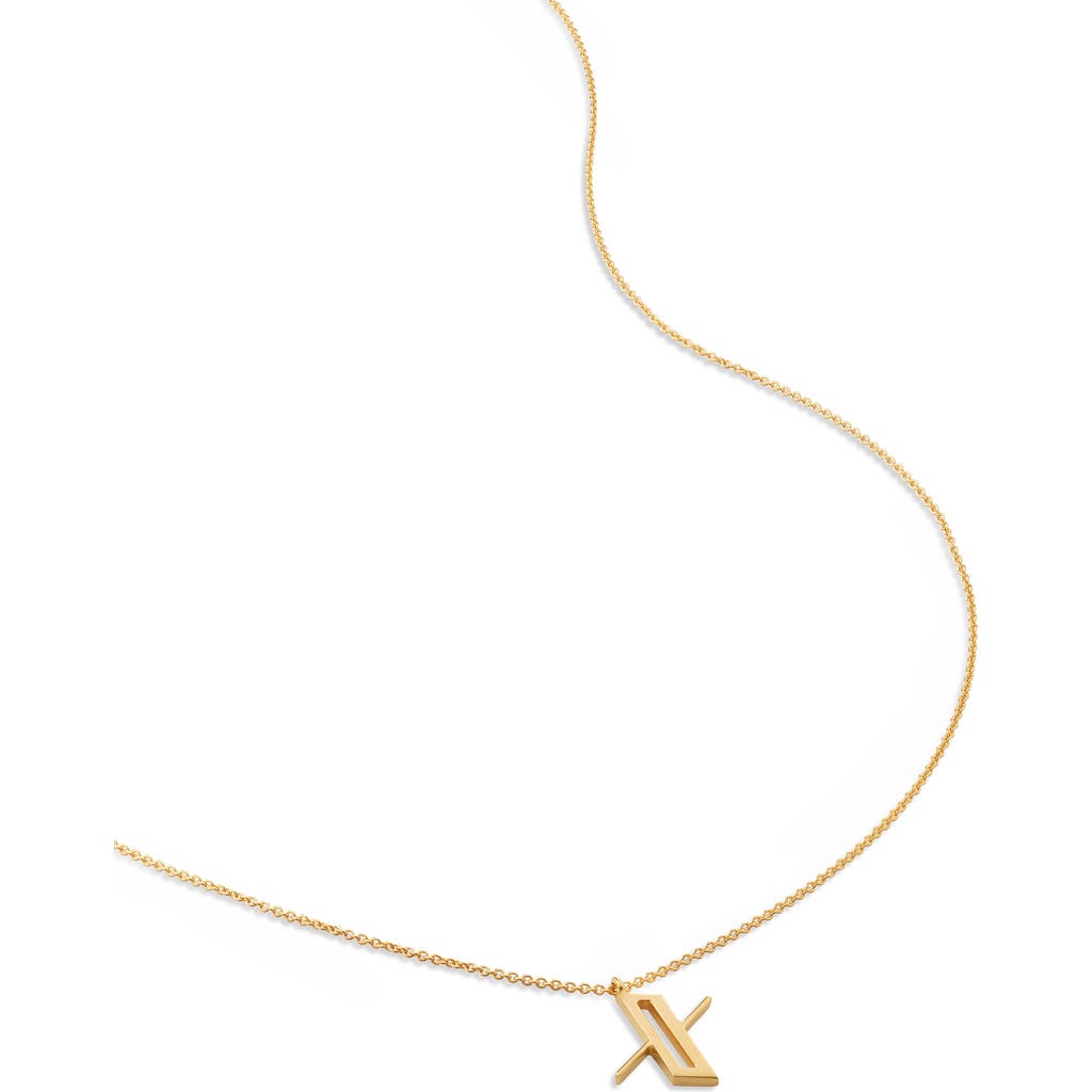 Monica Vinader Initial Pendant Necklace In Gold