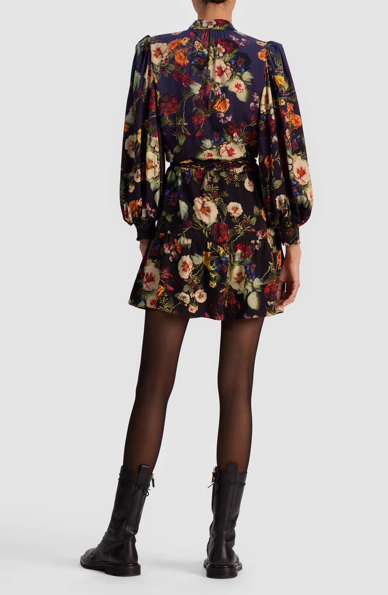 Alice + Olivia Antonette Long Sleeve Button-Up Minidress, Alternate, color, Magic Garden Gradient