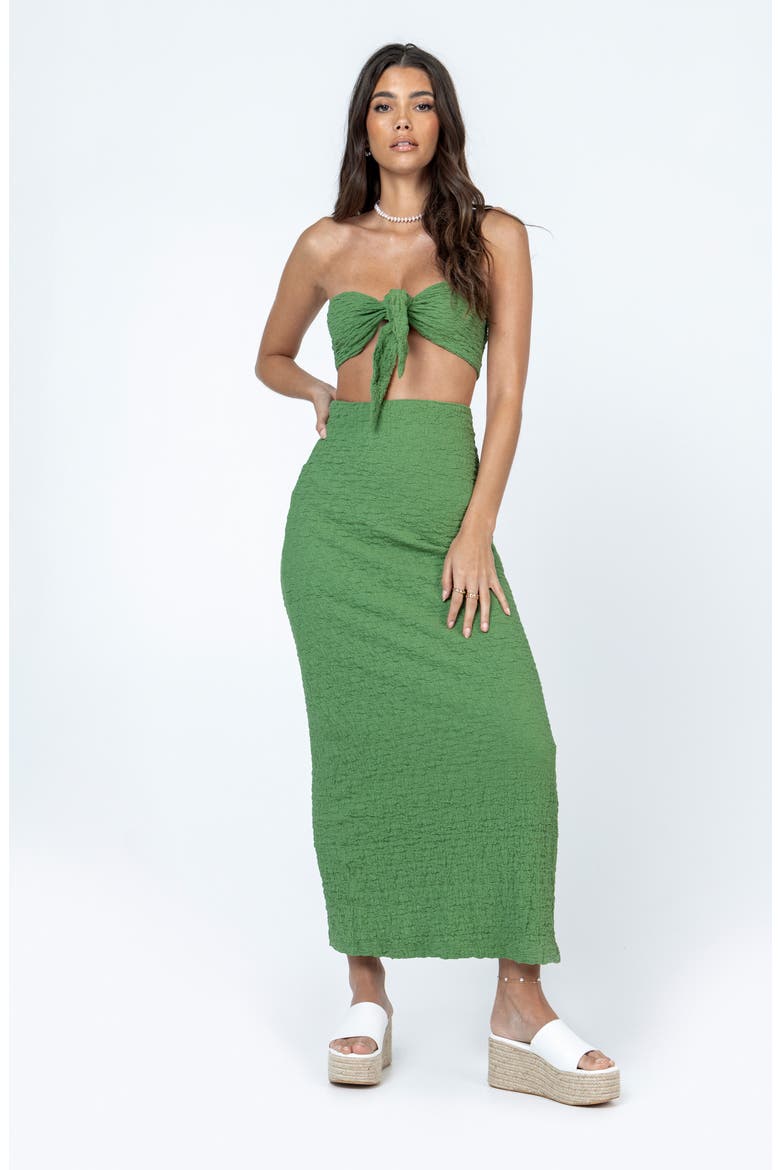 Matilda Crinkle Tie Bandeau & Maxi Skirt Set, Alternate, color, MEDIUM GREEN