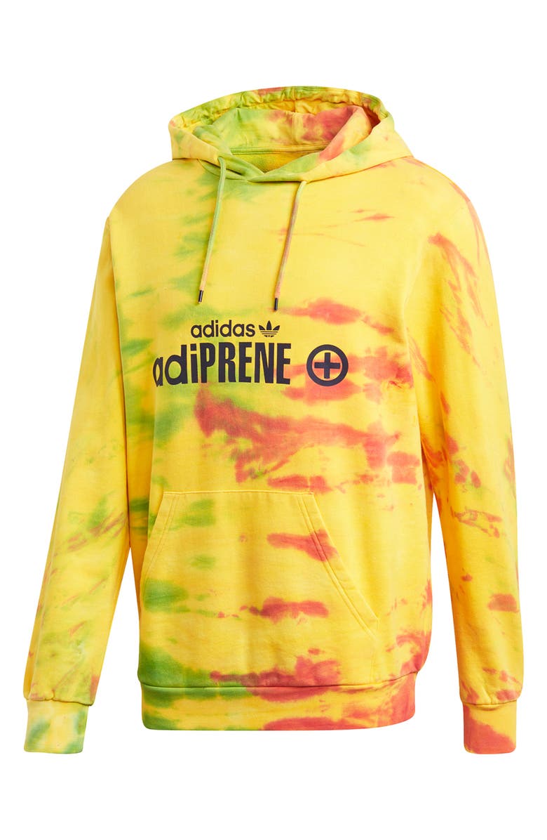 adidas Originals adiPRENE+ Print Tie Dye Hoodie, Alternate, color,
