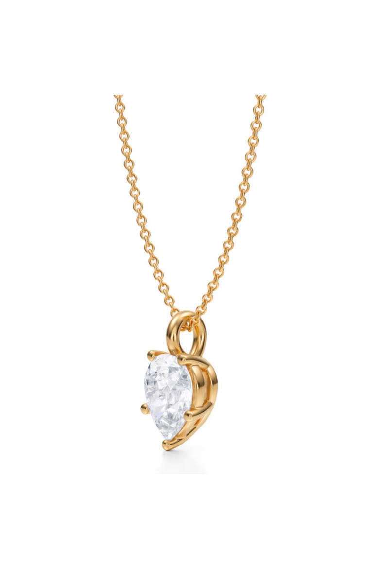 Pear Solitaire Lab Diamond Pendant Necklace 14K 1.50ct, Alternate, color, Yellow Gold
