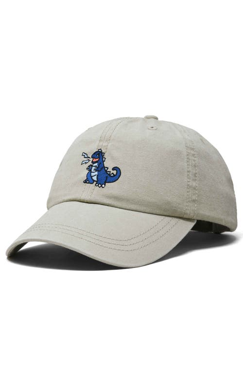 Dalix Big Lizard Cap In Washed Stone White