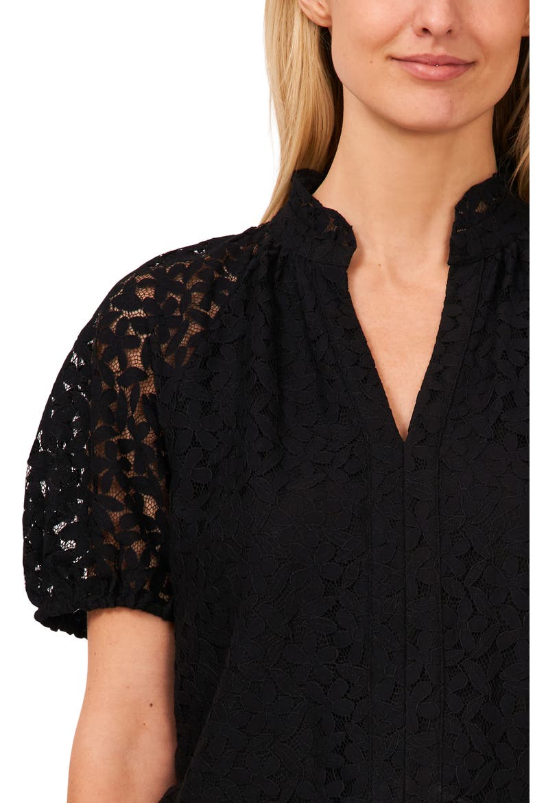 Raglan Sleeve Lace Top, Alternate, color, RICH BLACK