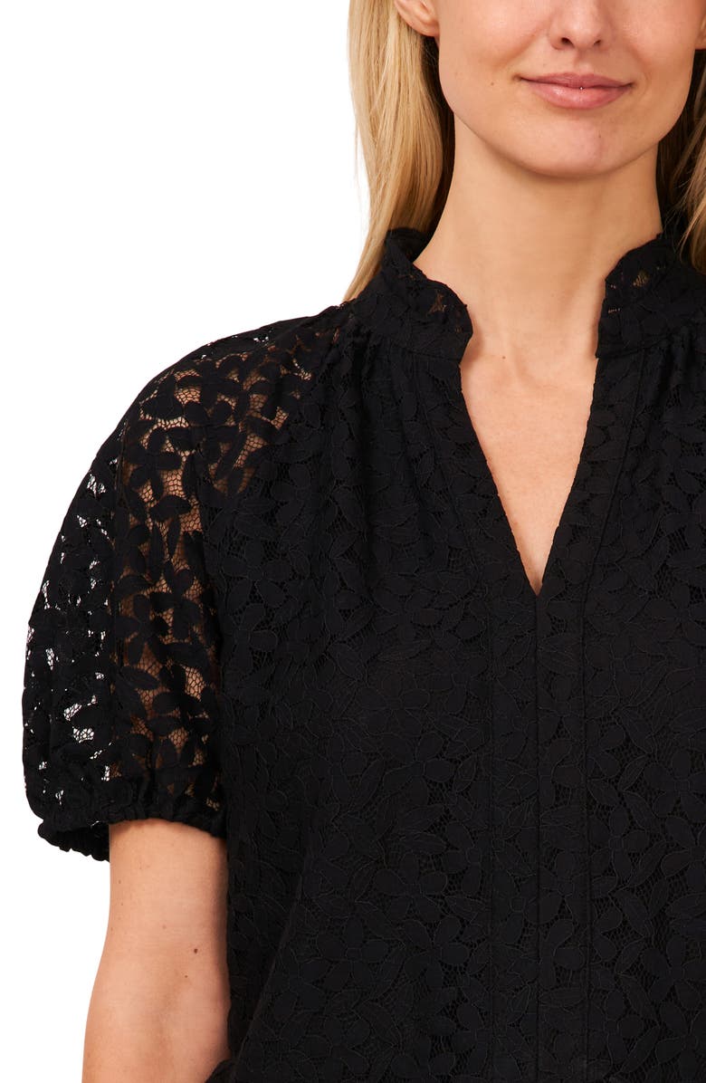 CeCe Raglan Sleeve Lace Top, Alternate, color, Rich Black