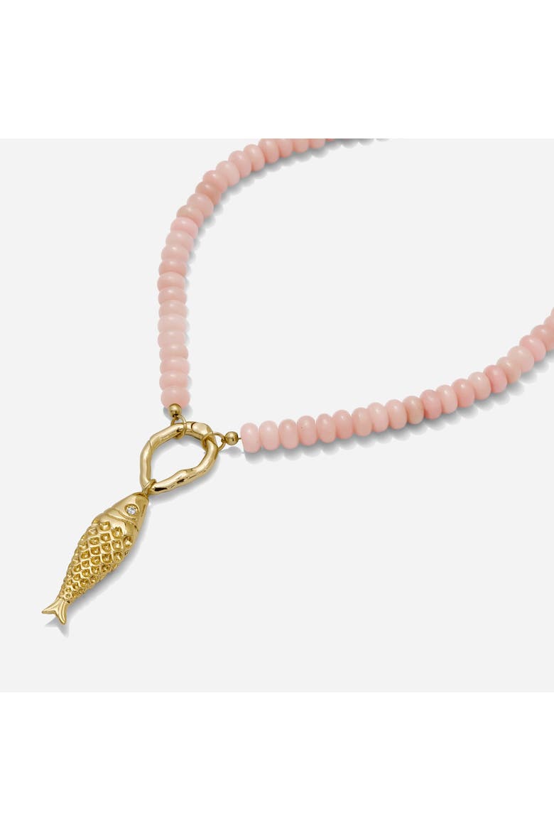 Blush Opal Fish Necklace, Alternate, color, Blush/Pink