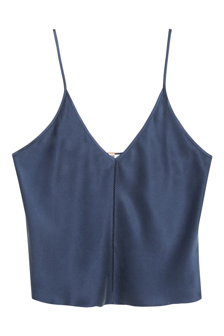 Ladder Stitch Washable Silk Camisole, Alternate, color, DEEP BLUE