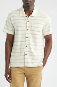 DARK SEAS Shayne Short Sleeve Cotton Knit Button-Up Shirt