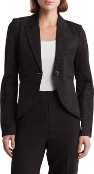 Amanda & Chelsea Peak Lapel High-Low Ponte Blazer