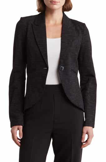 Amanda & Chelsea Peak Lapel High-Low Ponte Blazer