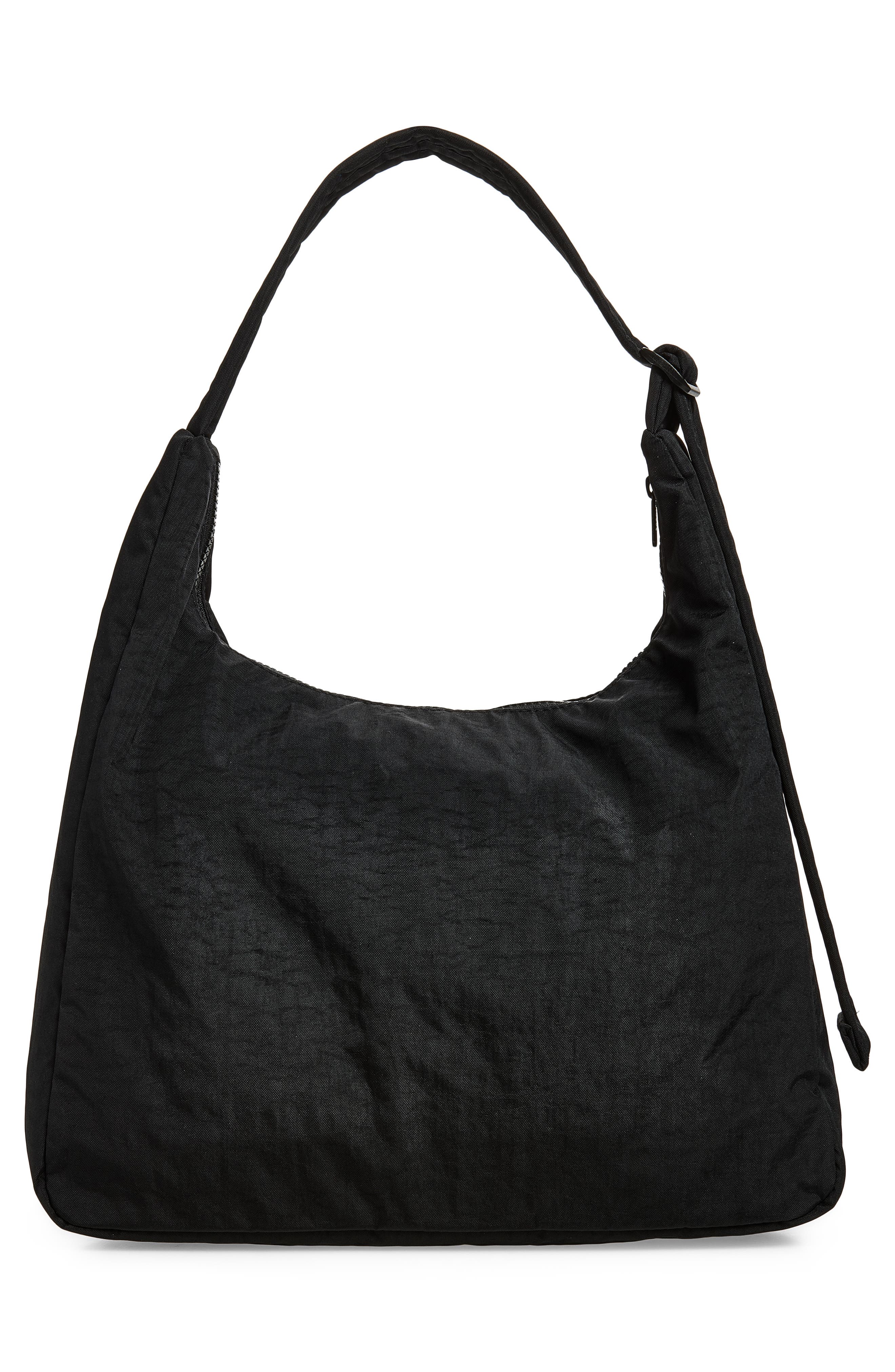 Recycled Nylon Shoulder Bag, Alternate, color, BLACK