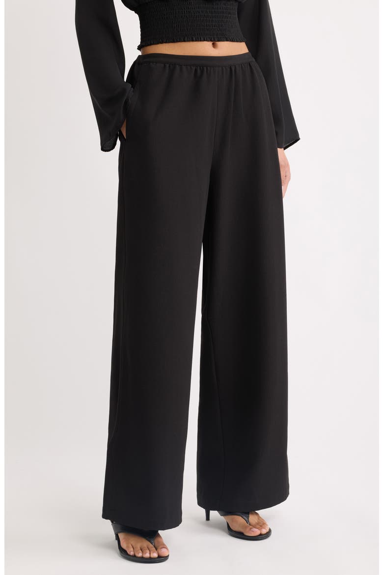 Abigail High Waist Wide Leg Pants, Main, color, NOIR