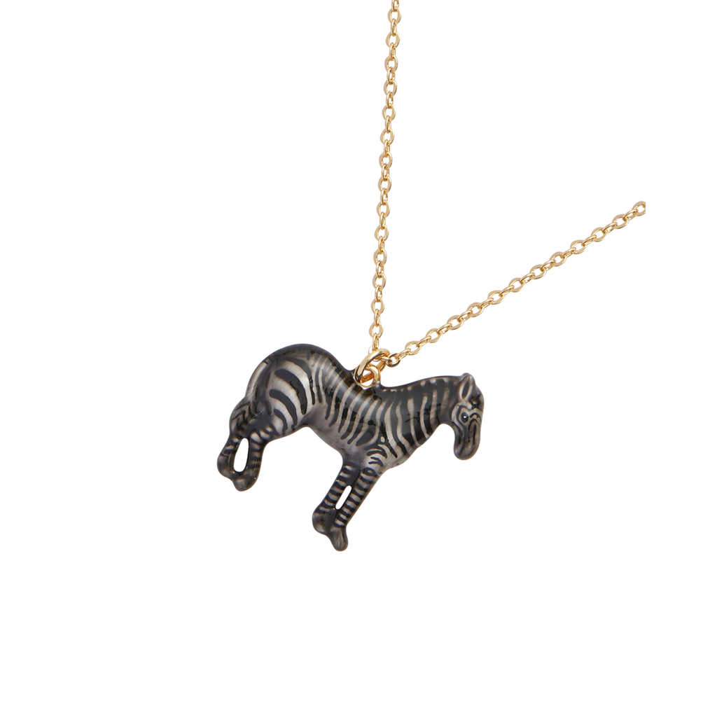 Fable England Zebra Pendant Necklace