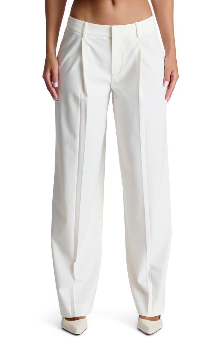 Naked Wardrobe Relaxed Fit Wide Leg Pants, Main, color, White