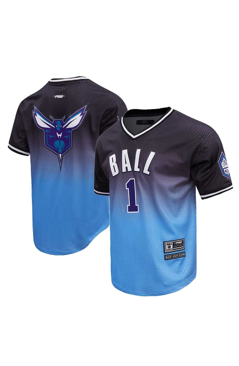 PRO STANDARD Men's Post LaMelo Ball Navy/Blue Charlotte Hornets Ombre Name & Number T-Shirt, Main, color, Navy