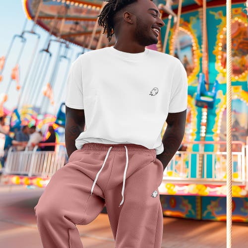 Dalix Mens Ghost Fleece Jogger Sweatpants In Mauve