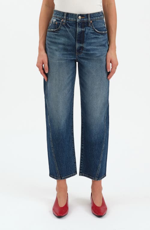 Daze Westward High Waist Ankle Barrel Leg Jeans In Blue