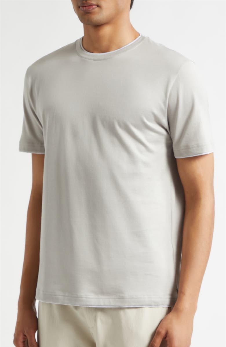 Eleventy Crewneck T-Shirt, Alternate, color, 80-13 Clay/ Light Grey