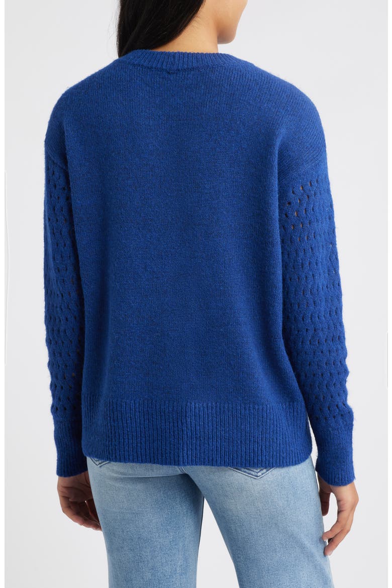 Open Stitch Sleeve Sweater, Alternate, color, TWILIGHT