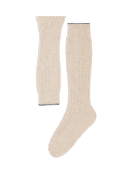 Brunello Cucinelli Rib Knit Socks In Sand