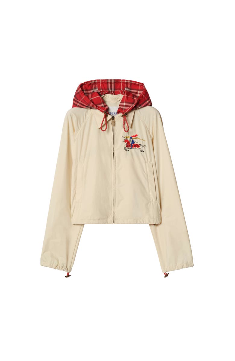 Burberry Cropped Newcott Hooded Jacket, Alternate, color, Tundra Beige