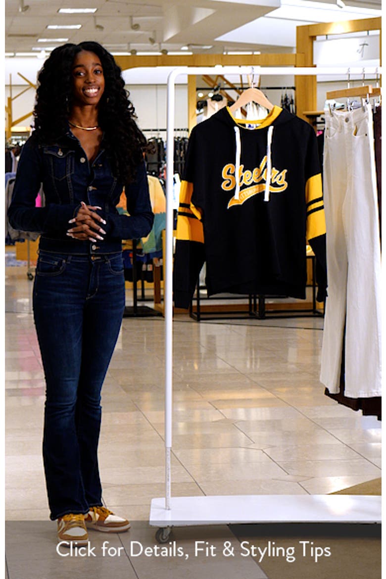 Women's Starter Black Pittsburgh Steelers Bump And Run Long Sleeve Hoodie T-Shirt video