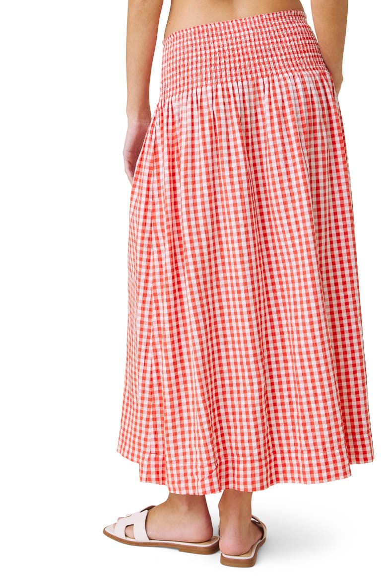 Gigi Gingham A-Line Skirt, Alternate, color, FIREWORK/ WHITE