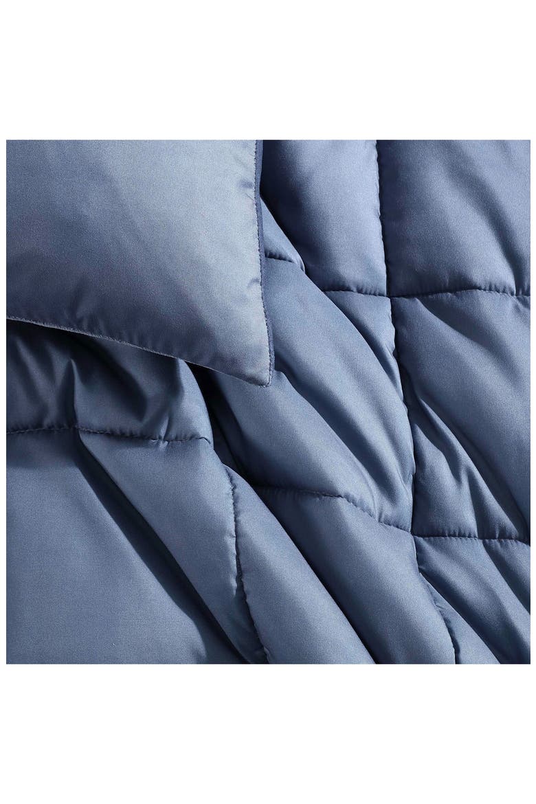 Reversible Plush Washed Microfiber Comforter Bedding Set, Alternate, color, MEDIUM / DARK BLUE