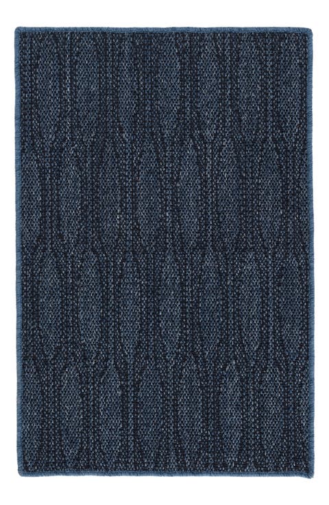 Elliptic Indigo Woven Rug