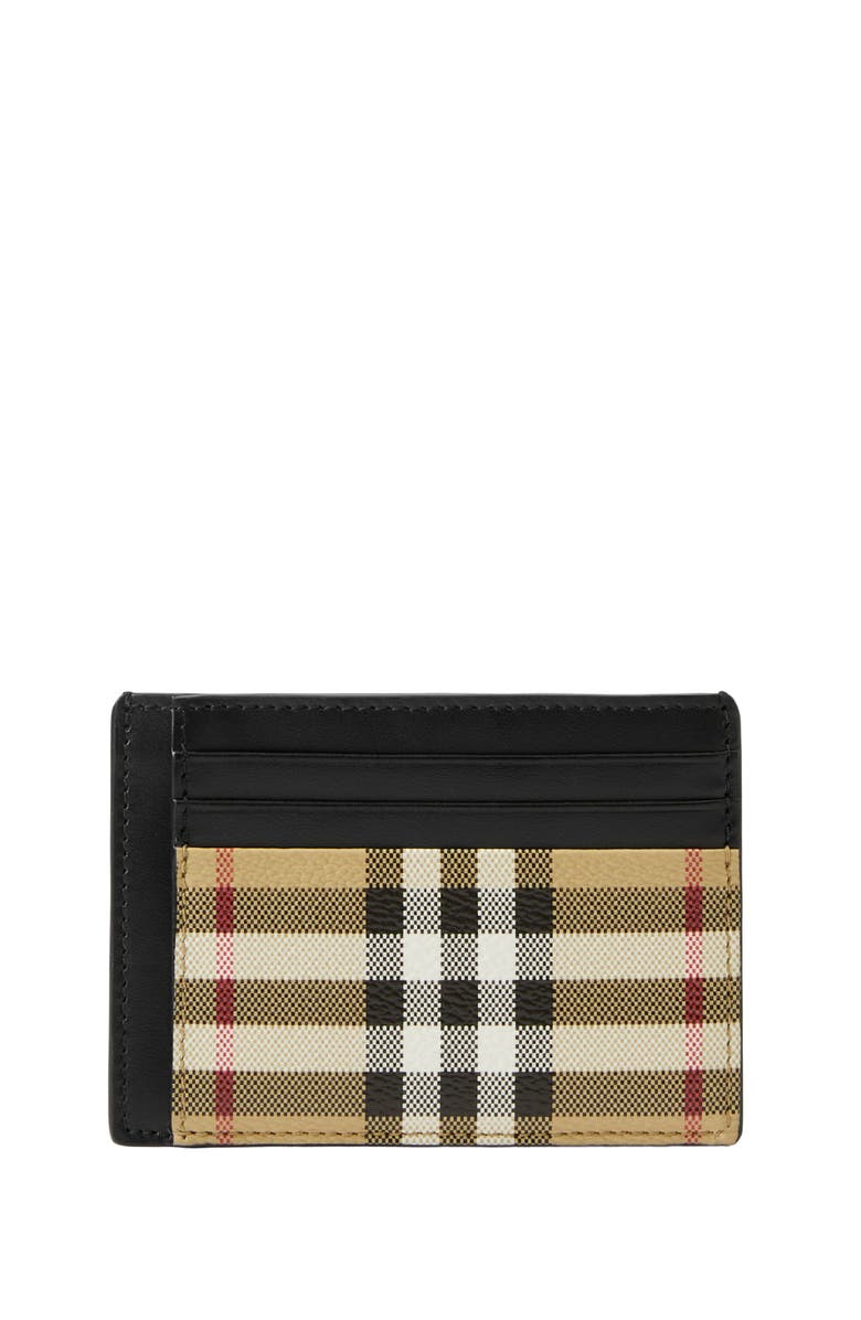 Burberry Check Clip Card Case, Main, color, Archive Beige