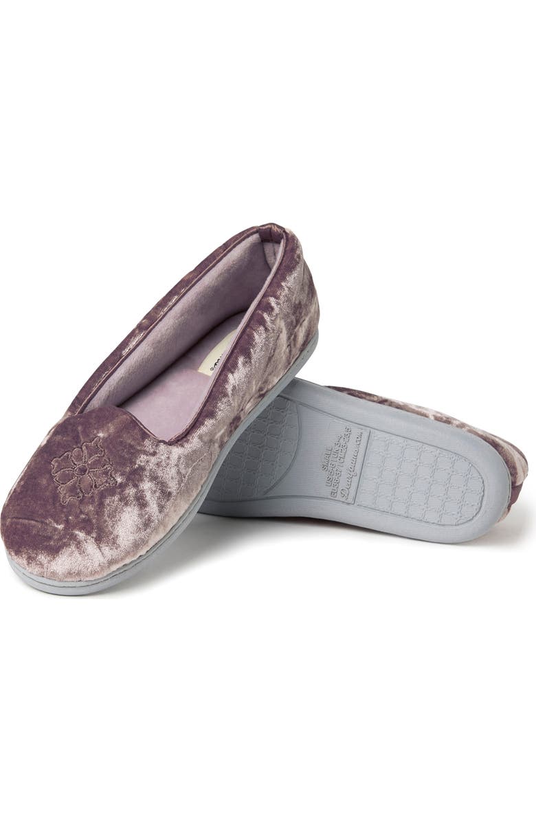 DEARFOAMS Rebecca Velour Slipper, Alternate, color, Frosted Plum