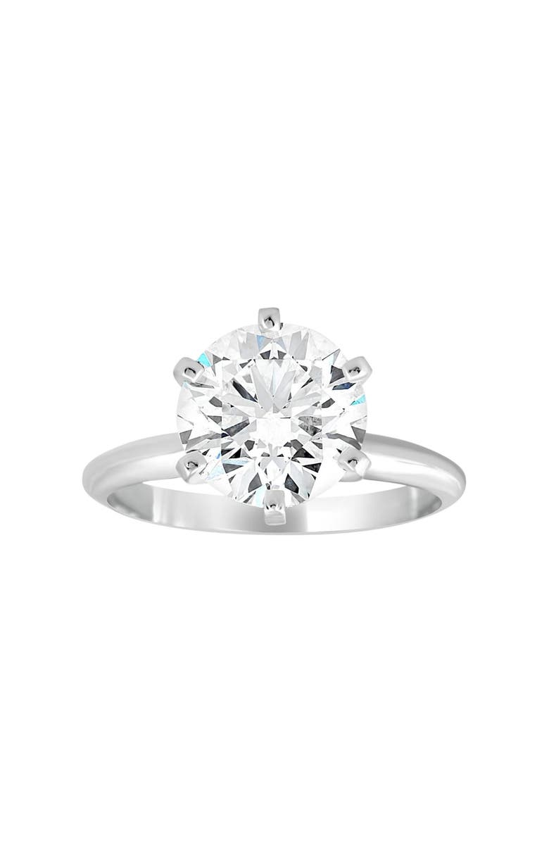 Bliss Diamond Certified 3 Ct Diamond Solitaire Platinum Engagement Ring Lab Grown, Main, color, Platinum