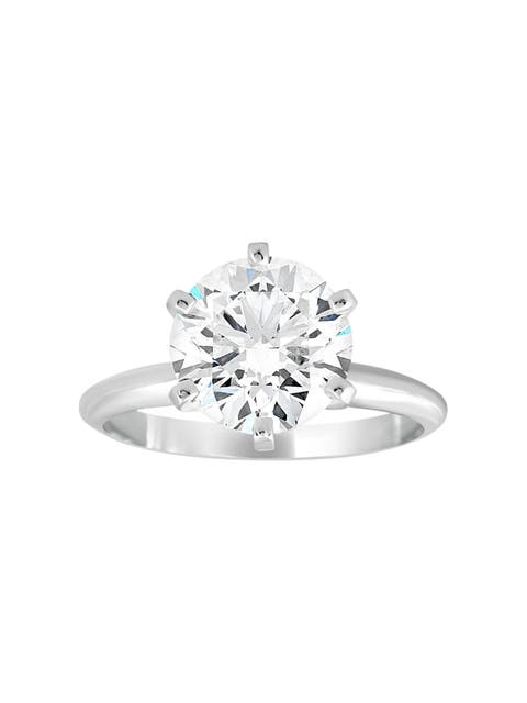 Certified 3 Ct Diamond Solitaire Platinum Engagement Ring Lab Grown