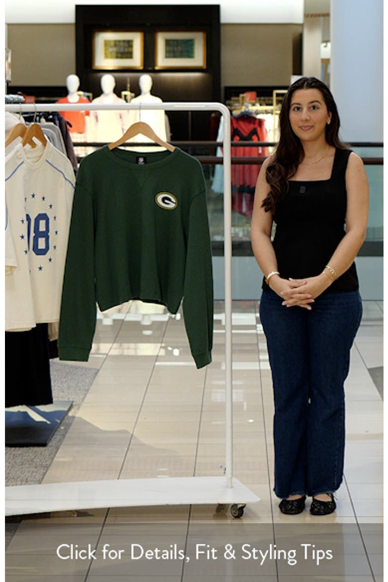 Women's New Era  Green Green Bay Packers Thermal Crop Long Sleeve T-Shirt video
