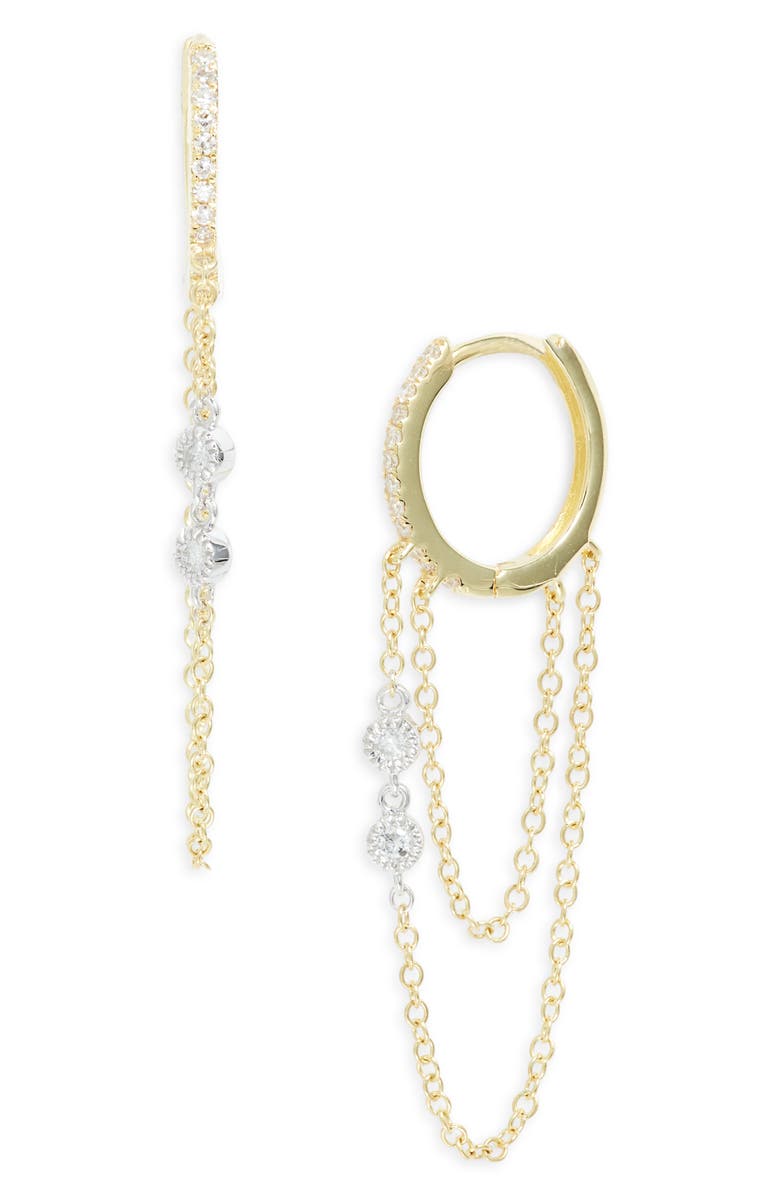 Meira T Diamond Fringe Hoop Earrings, Main, color, Yellow