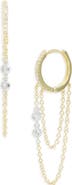 Meira T Diamond Fringe Hoop Earrings