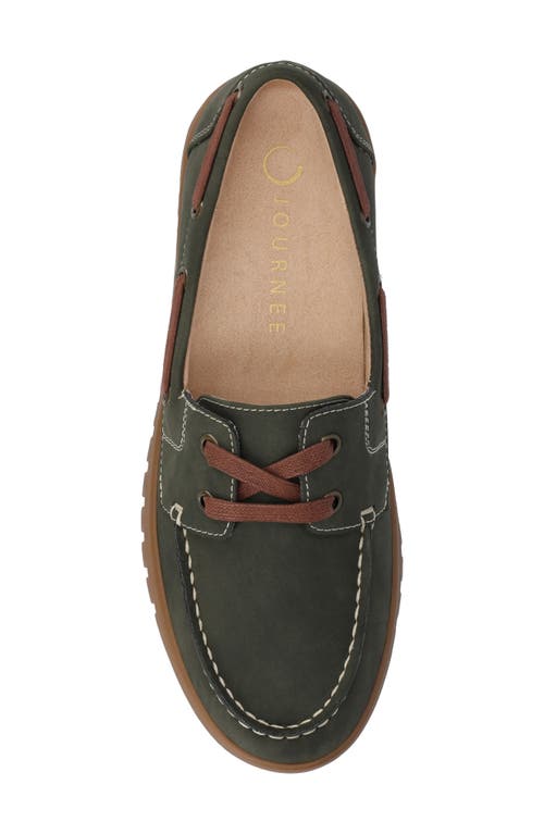 Journee Collection Marion Boat Shoe In Green