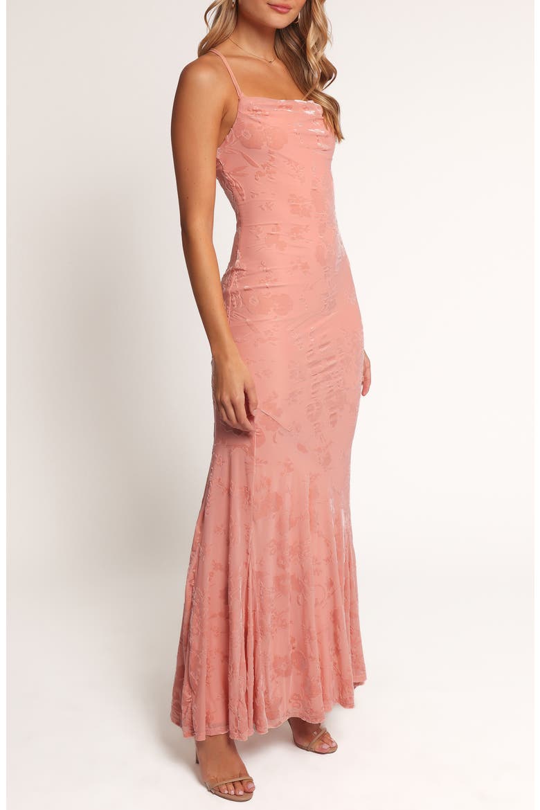 Floral Velvet Burnout Maxi Dress, Alternate, color, PINK