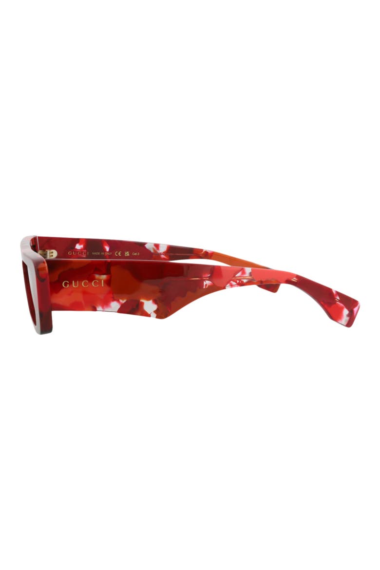54mm Retangular Sunglasses, Alternate, color, RED RED GREY