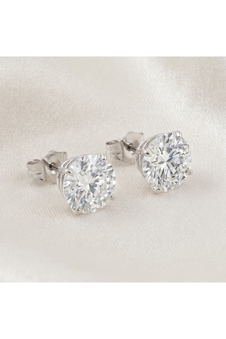 Certified 2Ct Diamond Studs 14k Gold Push Back, Alternate, color, 14k White Gold