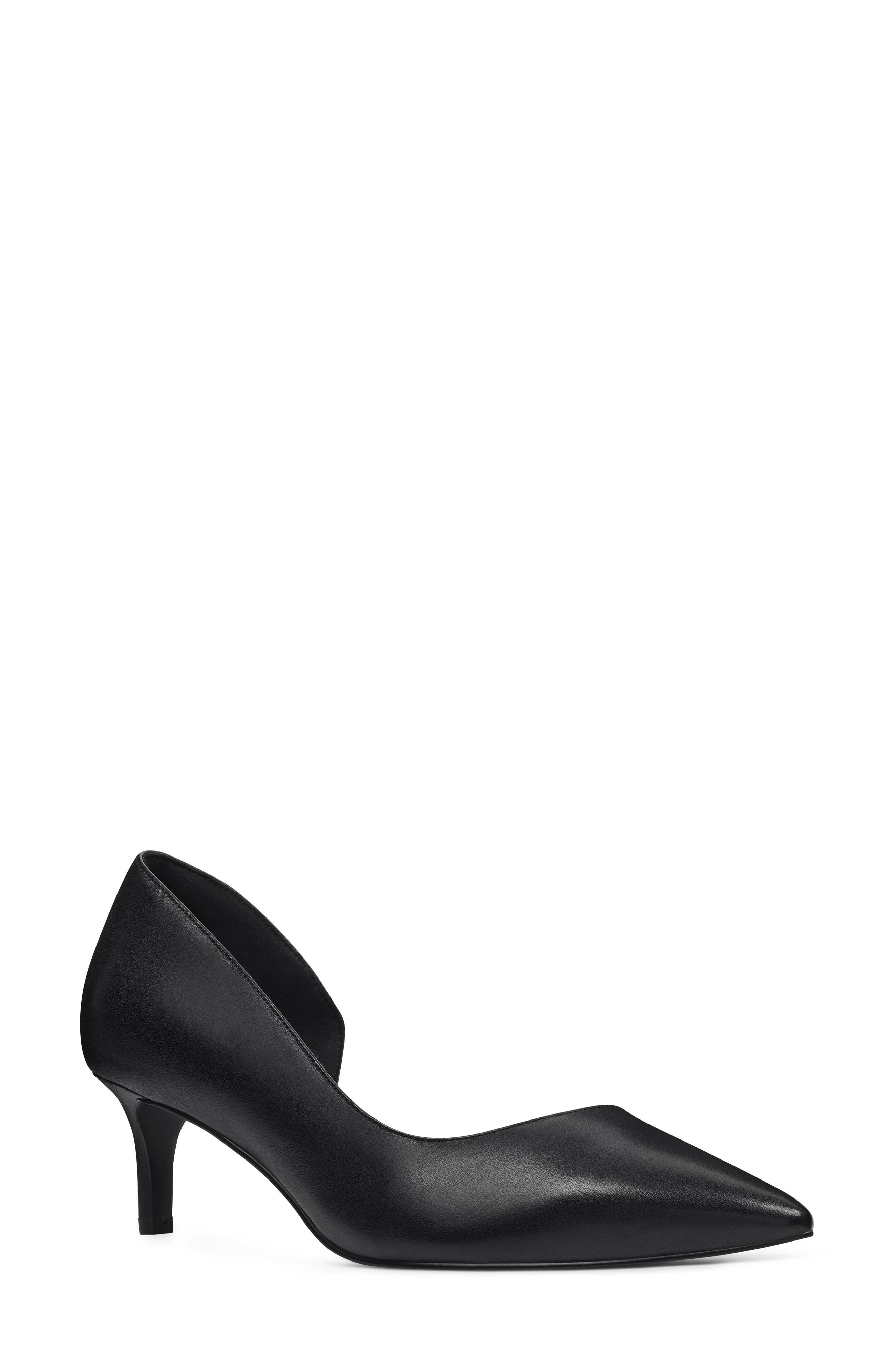 Fiacre Half d'Orsay Pump, Main, color, BLACK LEATHER