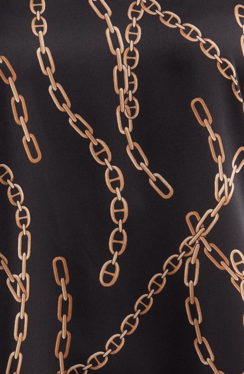 Anne Klein Chain Print Short Sleeve Top, Alternate, color, Anne Black Multi