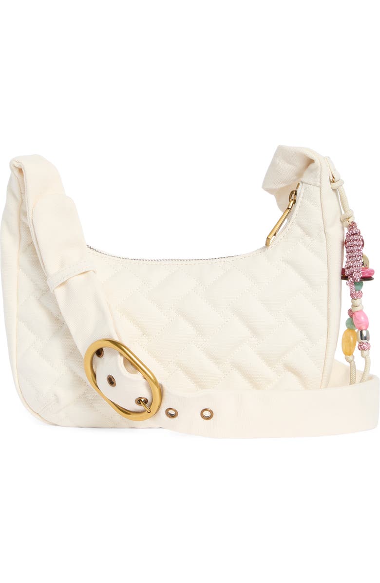 KG Kurt Geiger Angel Quilted Hobo Shoulder Bag, Alternate, color, Open White