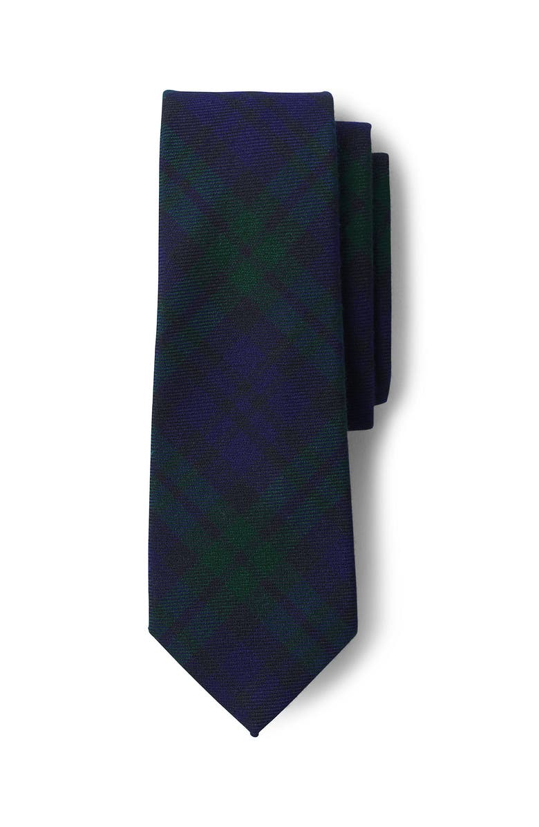 Lands' End School Uniform Adult Plaid To Be Tied Tie, Main, color, Classic Navy/Evergreen Plaid