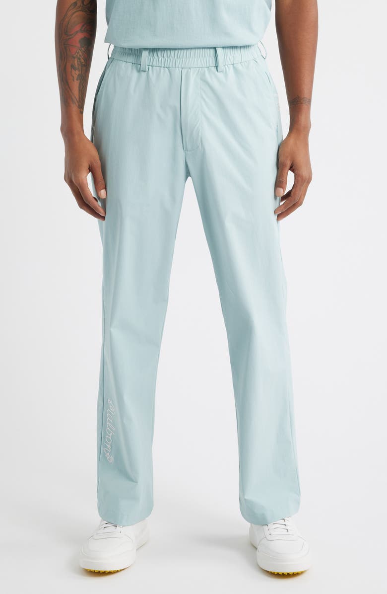 Malbon Golf Condor Hawk & Dove Elastic Waist Pants, Main, color, Light Blue
