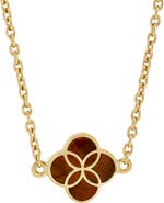 Jan Leslie Sterling With 18K Gold Overlay And Gemstones Single Petal Station Necklace