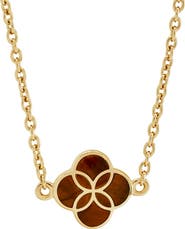 Jan Leslie Sterling With 18K Gold Overlay And Gemstones Single Petal Station Necklace