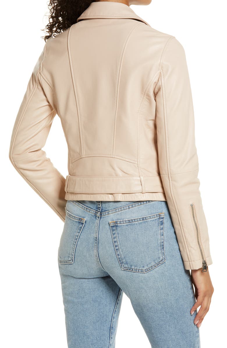 Rachel Parcell Leather Moto Jacket, Alternate, color, 