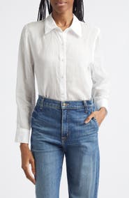 L'AGENCE Ellery Ramie Button-Up Shirt